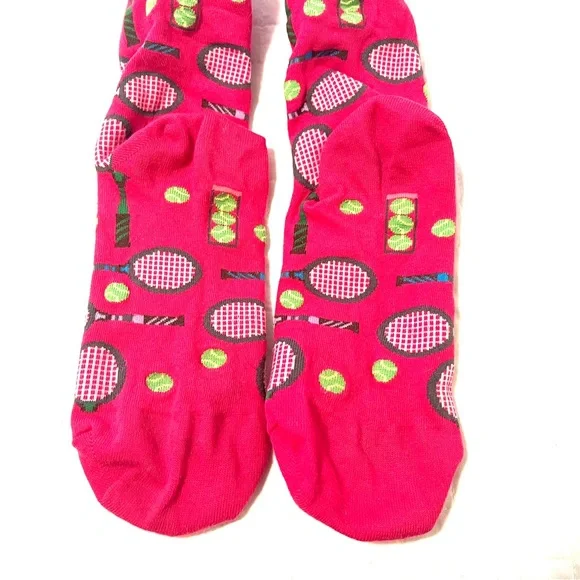 NWOT Tennis Racket Pink Socks - Picture 4 of 4